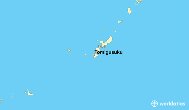 map showing the location of Tomigusuku