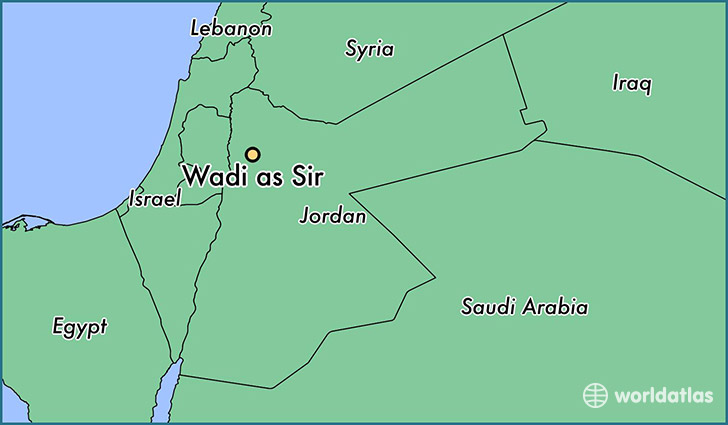 map showing the location of Wadi as Sir