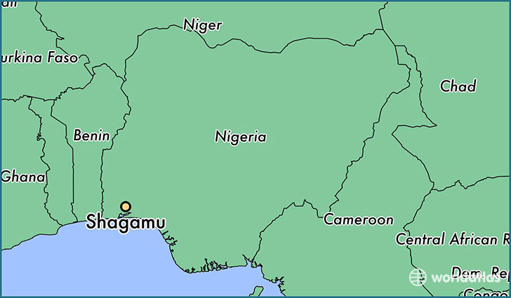 map showing the location of Shagamu