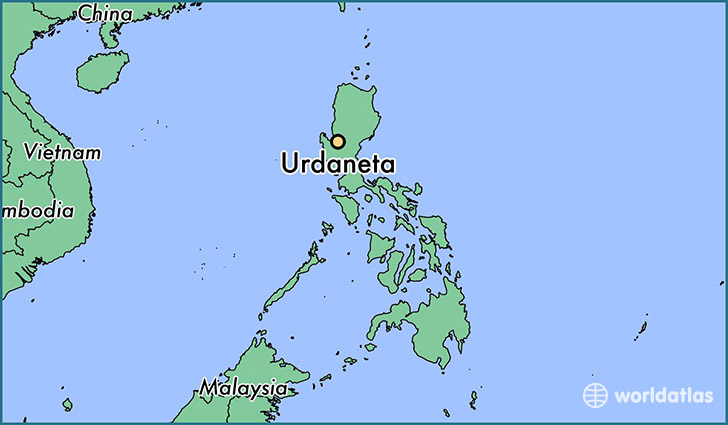 map showing the location of Urdaneta