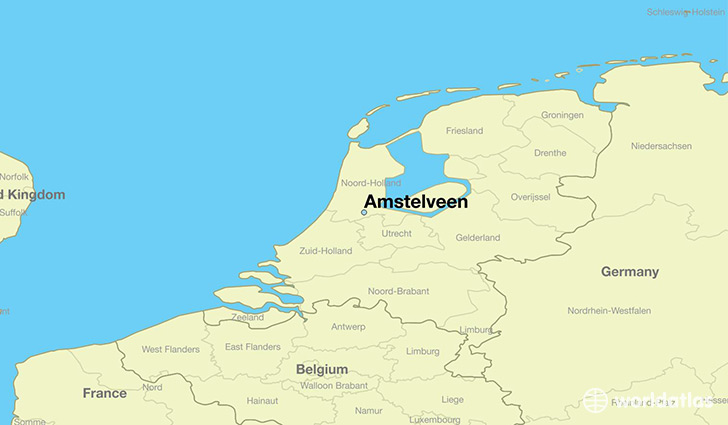 map showing the location of Amstelveen