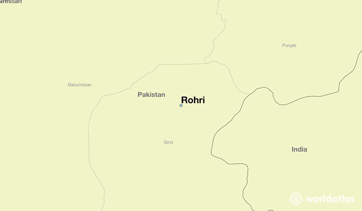 map showing the location of Rohri