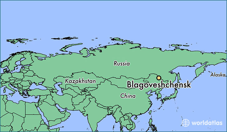map showing the location of Blagoveshchensk
