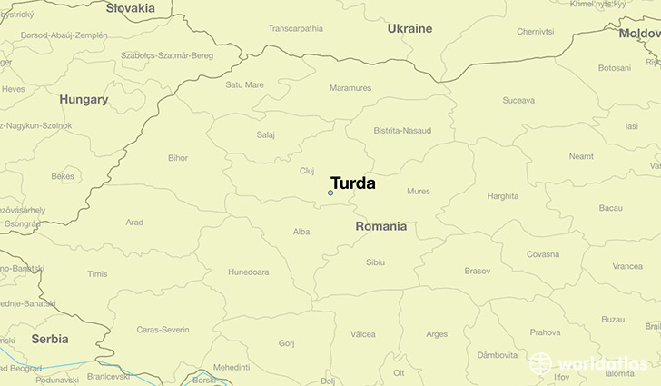 map showing the location of Turda