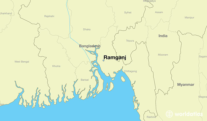 map showing the location of Ramganj