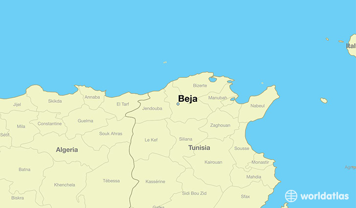 map showing the location of Beja