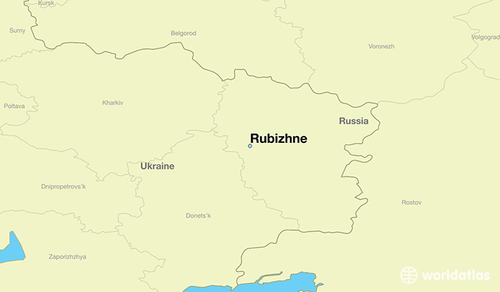 map showing the location of Rubizhne