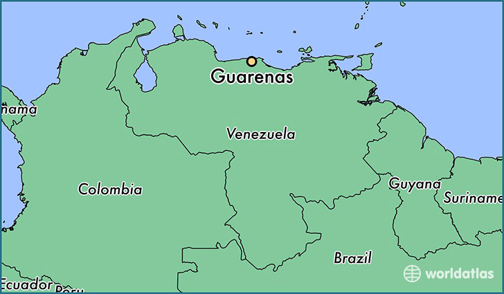 map showing the location of Guarenas