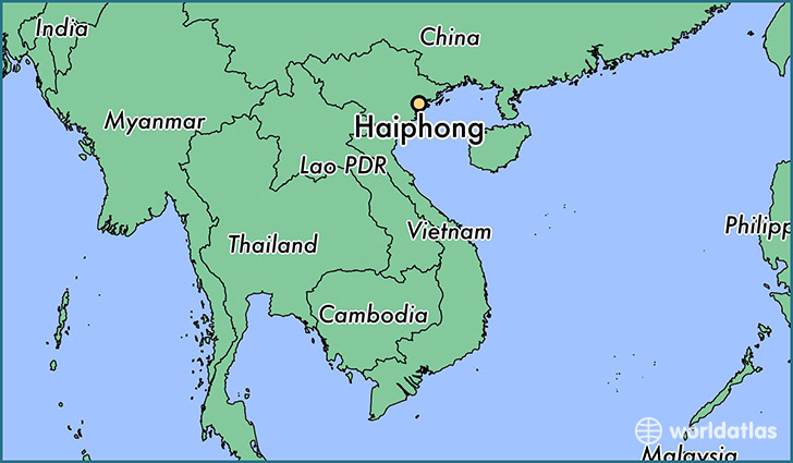 map showing the location of Haiphong