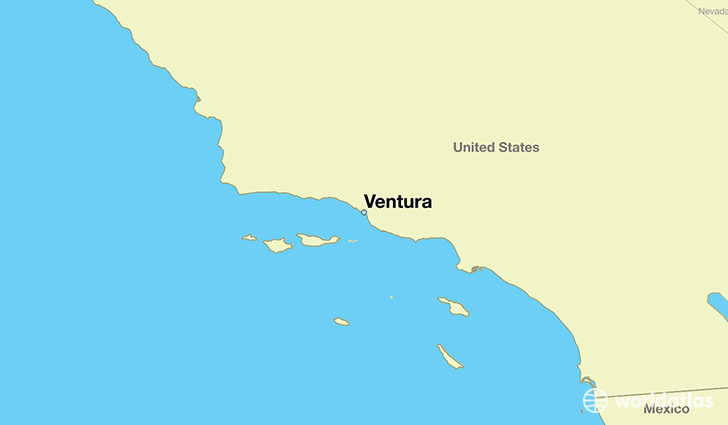 map showing the location of Ventura