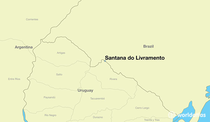 map showing the location of Santana do Livramento