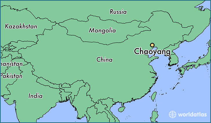 map showing the location of Chaoyang