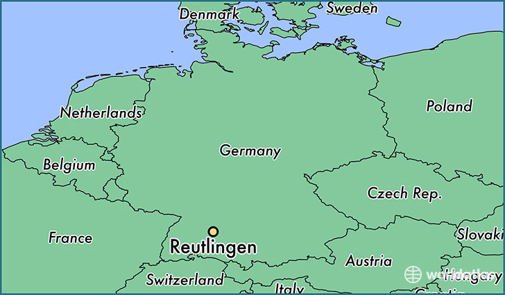 map showing the location of Reutlingen