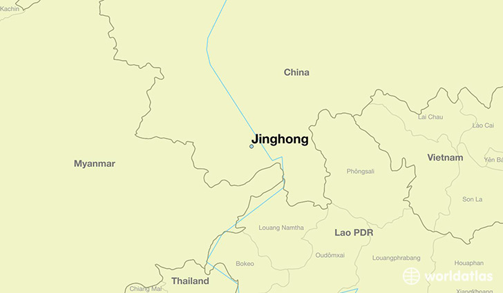map showing the location of Jinghong