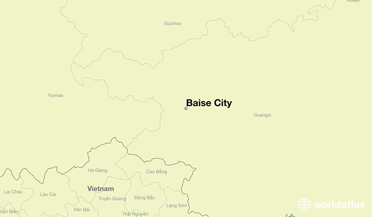 map showing the location of Baise City