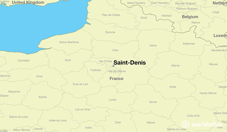 map showing the location of Saint-Denis