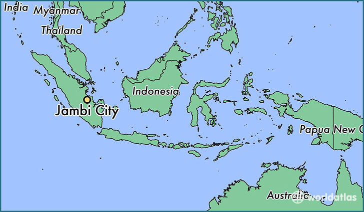 map showing the location of Jambi City