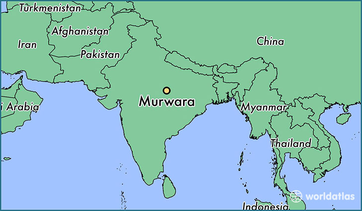 map showing the location of Murwara