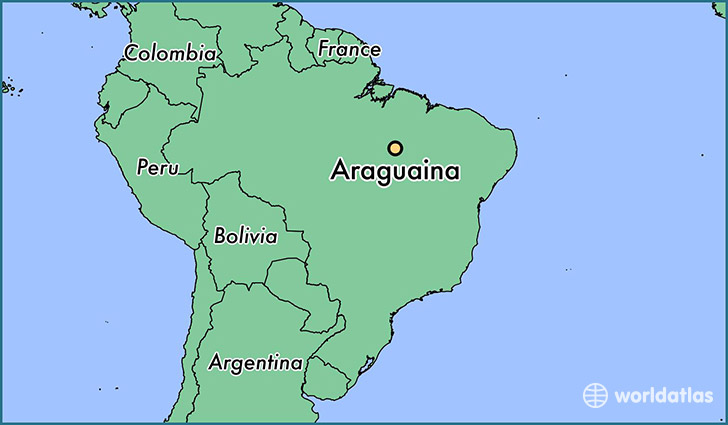 map showing the location of Araguaina