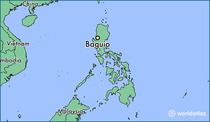 map showing the location of Baguio