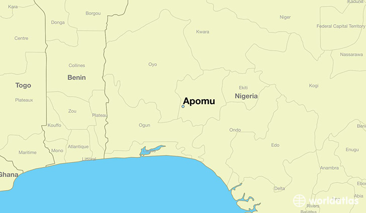 map showing the location of Apomu