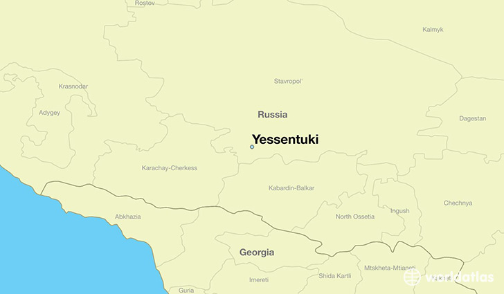 map showing the location of Yessentuki