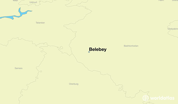 map showing the location of Belebey