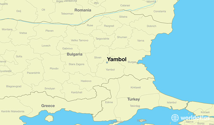 map showing the location of Yambol
