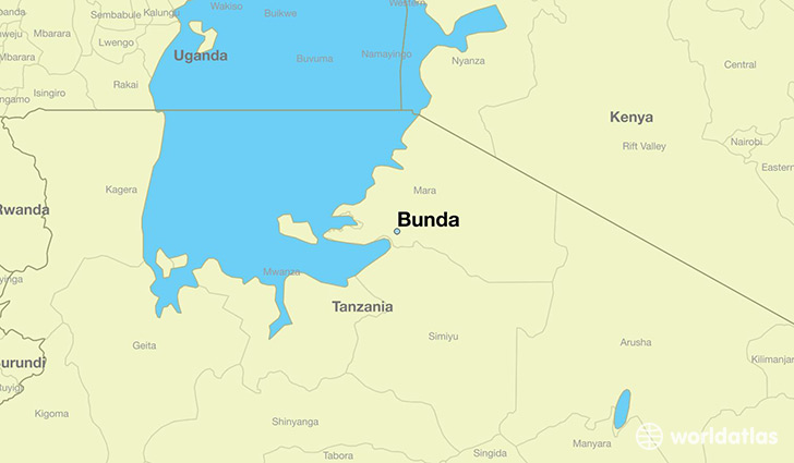 map showing the location of Bunda