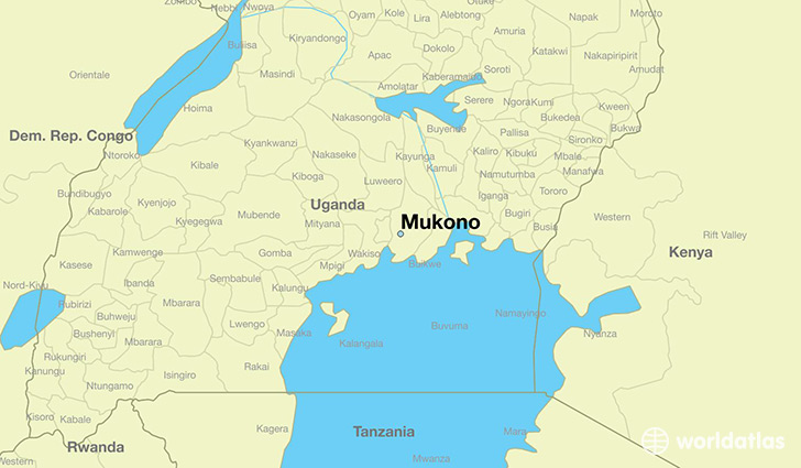 map showing the location of Mukono