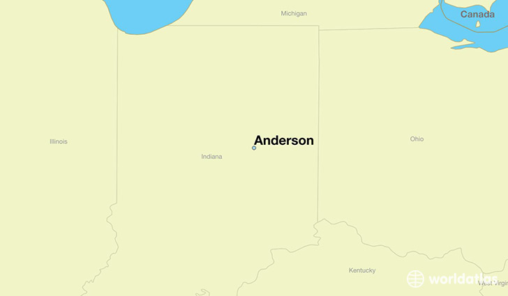 map showing the location of Anderson