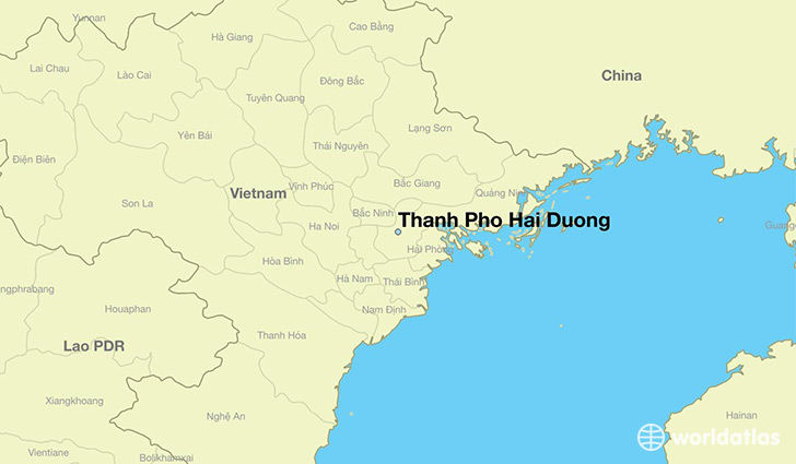 map showing the location of Thanh Pho Hai Duong