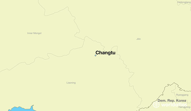 map showing the location of Changtu