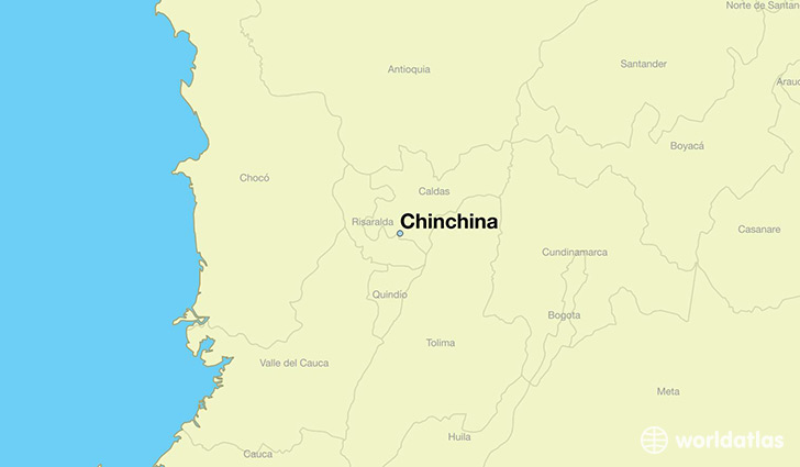 map showing the location of Chinchina