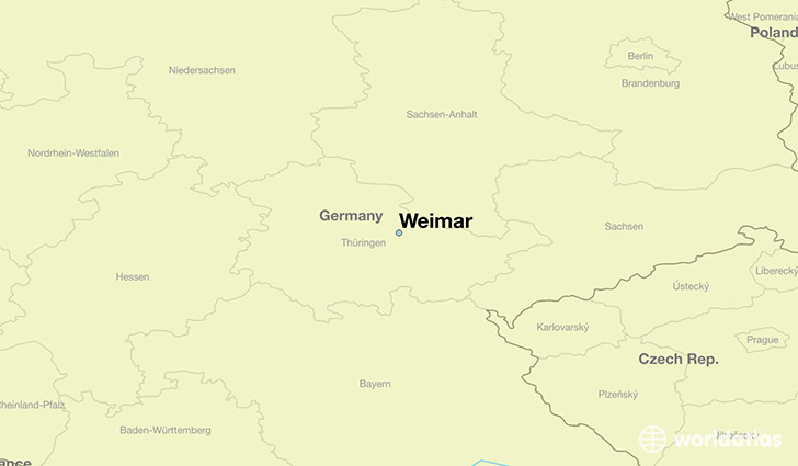 map showing the location of Weimar