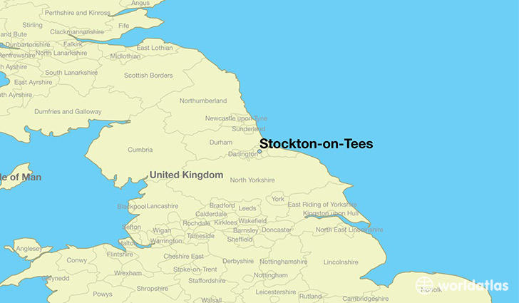 map showing the location of Stockton-on-Tees