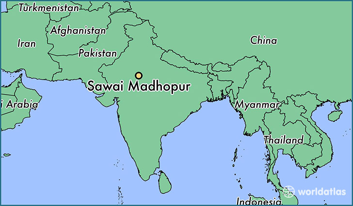 map showing the location of Sawai Madhopur