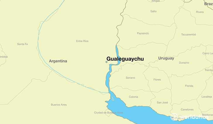 map showing the location of Gualeguaychu
