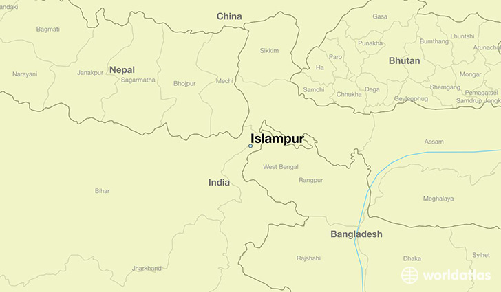 map showing the location of Islampur