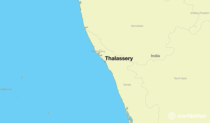 map showing the location of Thalassery