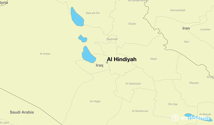 map showing the location of Al Hindiyah