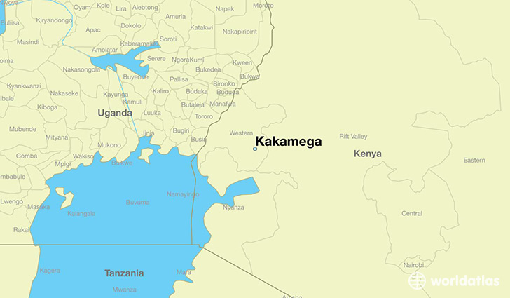 map showing the location of Kakamega