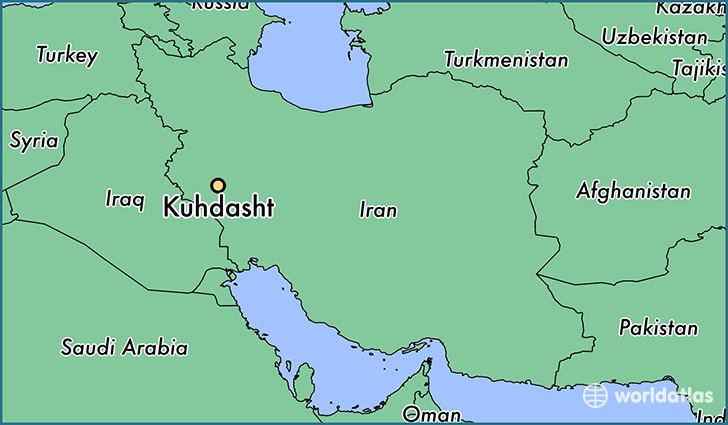 map showing the location of Kuhdasht