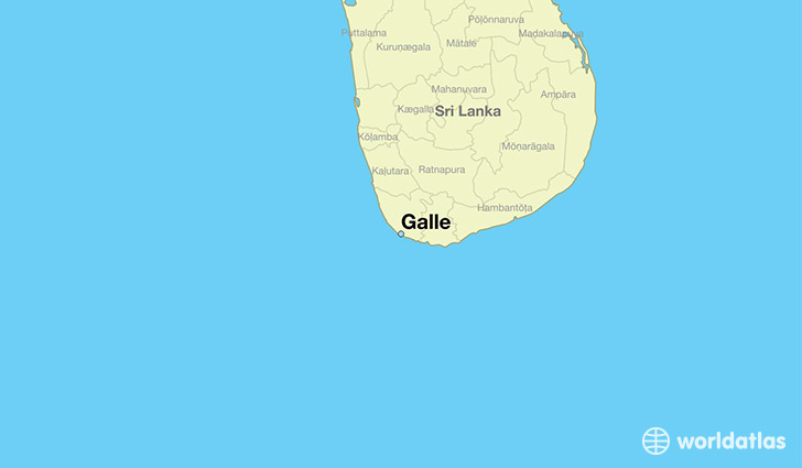 map showing the location of Galle