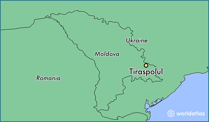 map showing the location of Tiraspolul