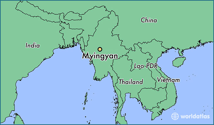 map showing the location of Myingyan