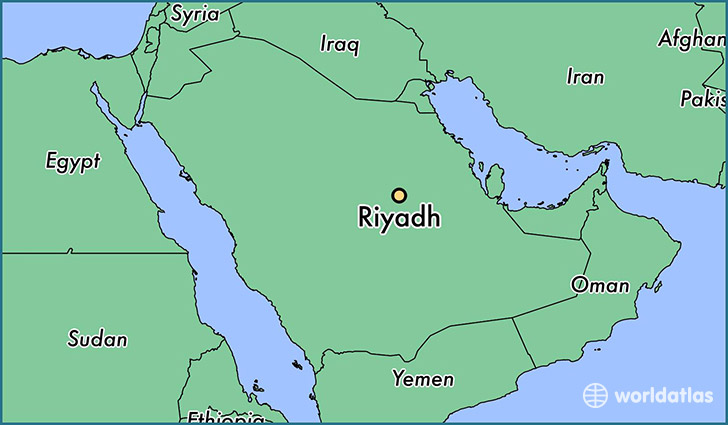 map showing the location of Riyadh
