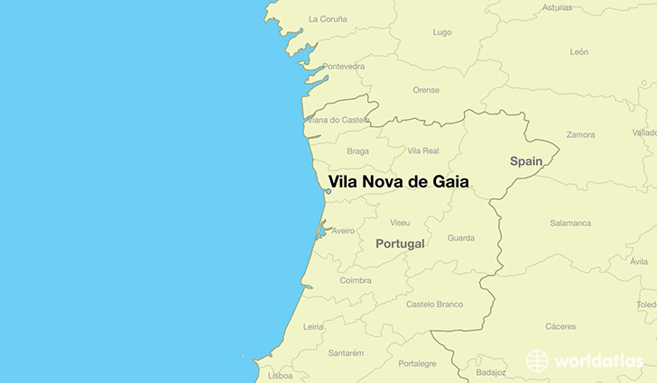 map showing the location of Vila Nova de Gaia