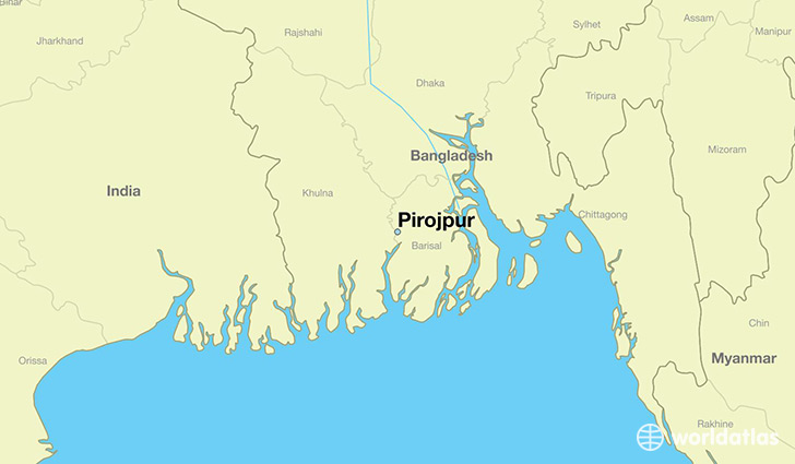map showing the location of Pirojpur