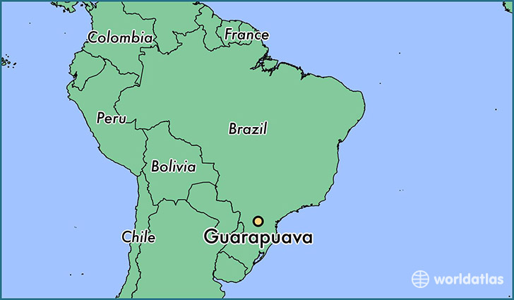 map showing the location of Guarapuava